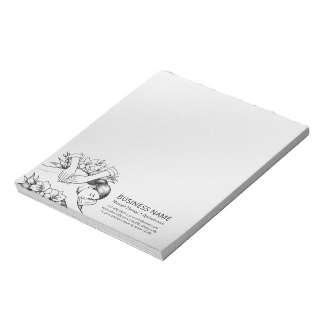 Massage Therapy Healing Hands Energy Spa Wellness Notepad (Rotated)