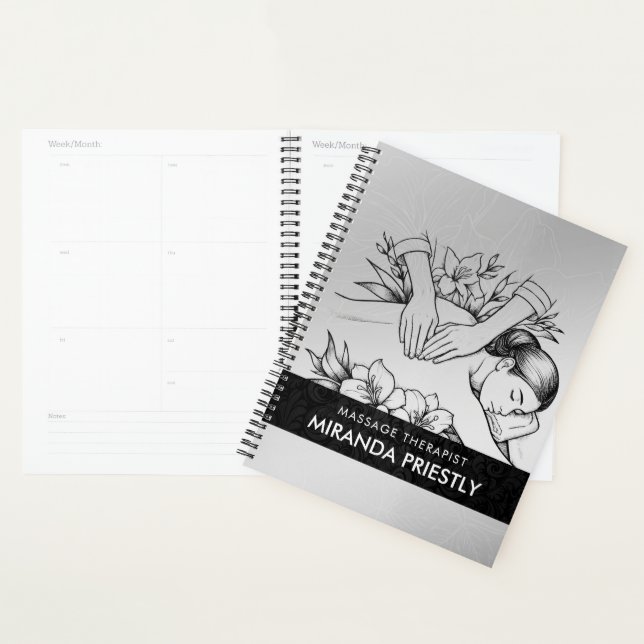 Massage Therapy Healing Hands Energy Spa Wellness Planner (Display)