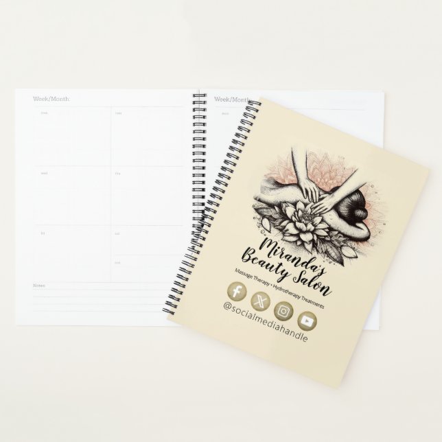 Massage Therapy Healing Hands Energy Spa Wellness Planner (Display)