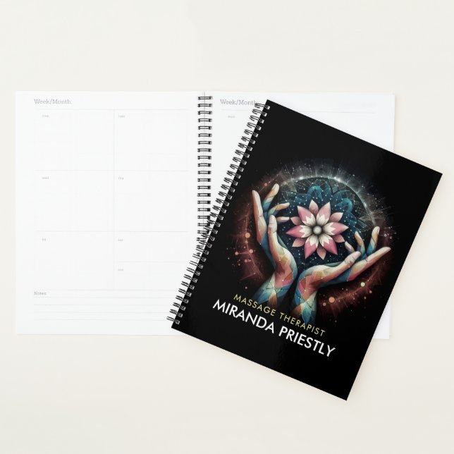 Massage Therapy Healing Hands Energy Spa Wellness Planner (Display)