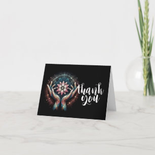 Massage Therapy Healing Hands Energy Spa Wellness Thank You Card