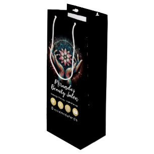 Massage Therapy Healing Hands Energy Spa Wellness Wine Gift Bag