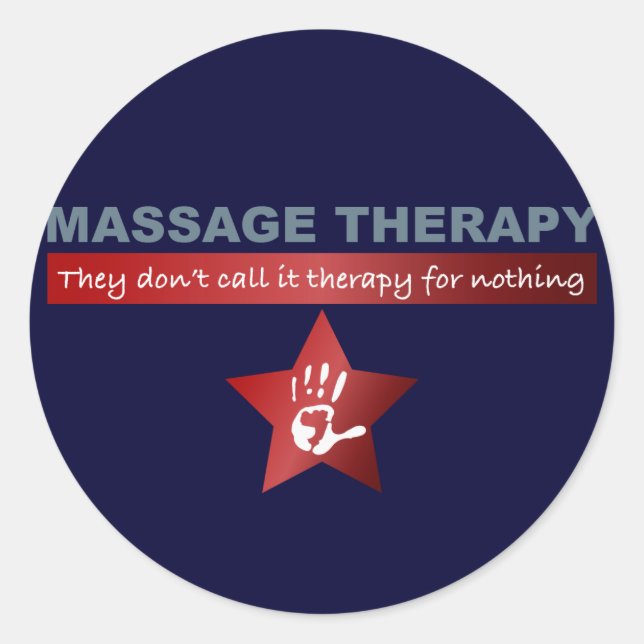 Massage Therapy in Ruby Red Classic Round Sticker (Front)