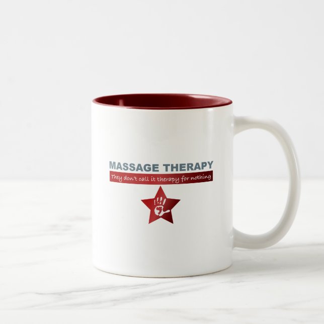 Massage Therapy in Ruby Red Two-Tone Coffee Mug (Right)