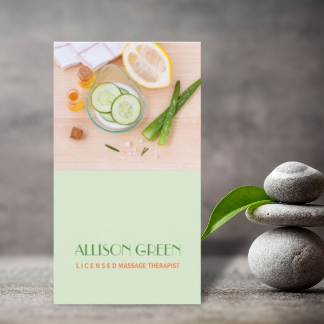 Massage Therapy Natural Essential Oil Aromatherapy Business Card (Massage Therapy Natural Essential Oil Aromatherapy Business Card)
