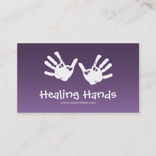 Massage therapy - purple business card (Front)