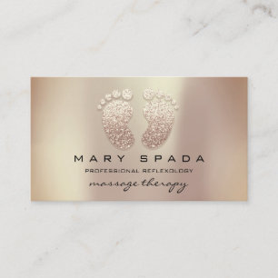 Massage Therapy Reflexology Feet Instagra Rose Business Card