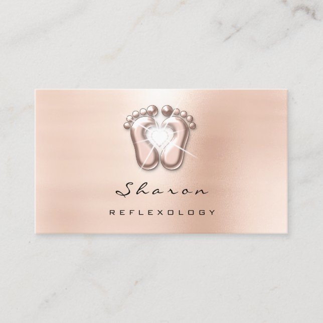 Massage Therapy Reflexology Therapist Social Rose Business Card (Front)