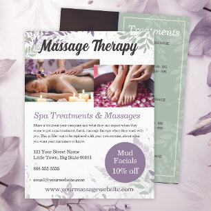 Massage Therapy Services Flyer with Price List