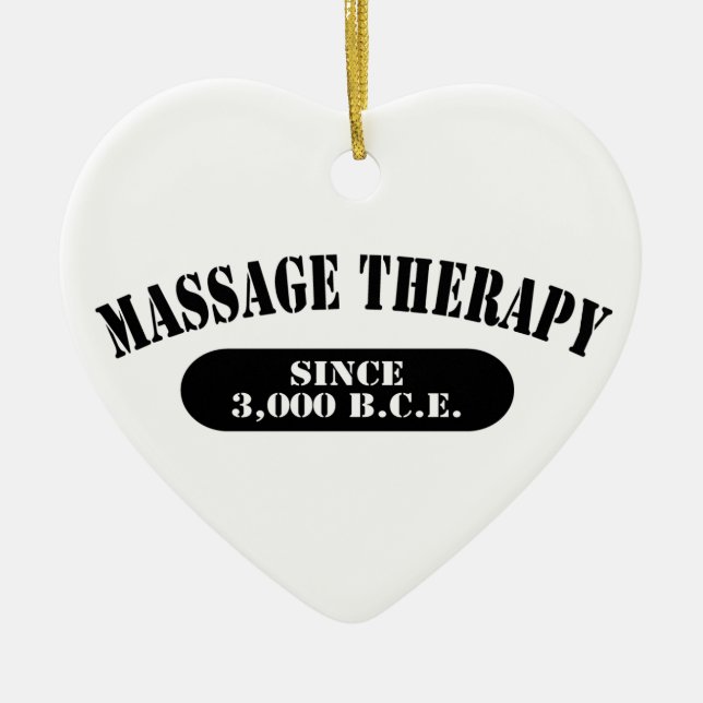 Massage Therapy Since 3,000 B.C.E. Ceramic Tree Decoration (Front)