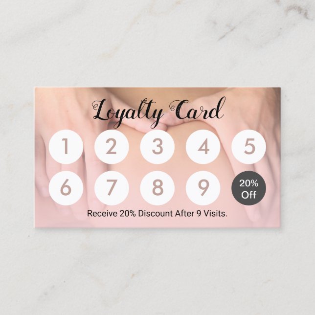 Massage Therapy Spa 10 Punch Customer Loyalty (Front)