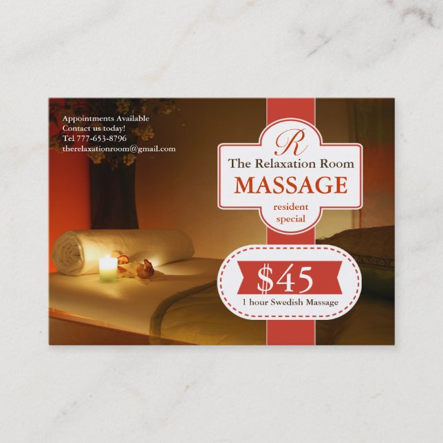 Massage Therapy Voucher Discount Card (Front)