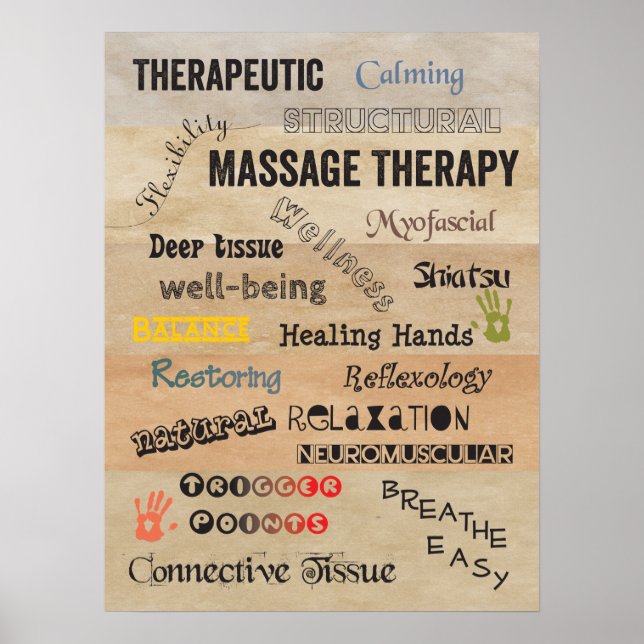 Massage Therapy Words Poster Art (Front)