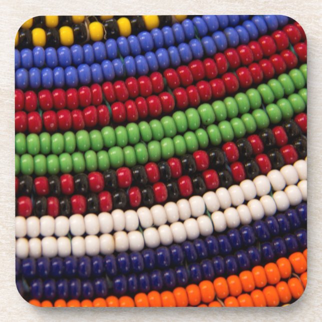 Massai Tribal Bead Pattern Coaster (Front)