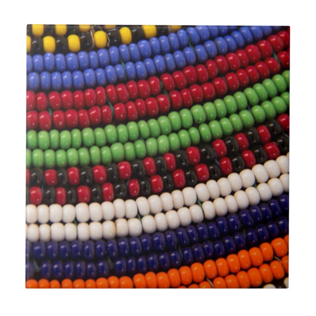 Massai Tribal Bead Pattern Tile (Front)
