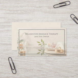 Masseuse Massage Therapy Therapist Business Card