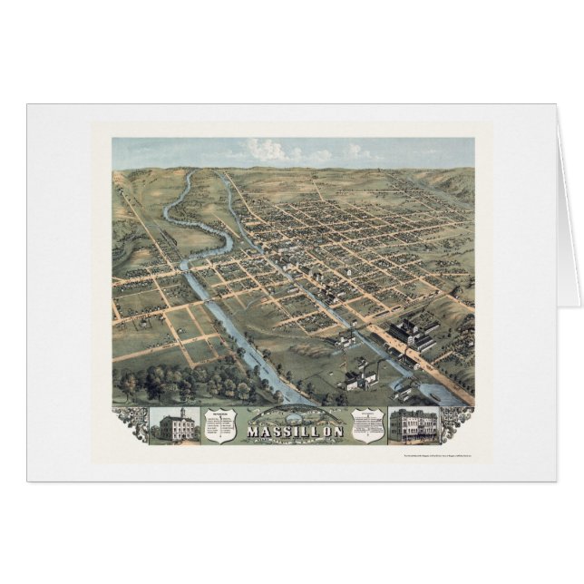 Massillon, OH Panoramic Map - 1870 (Front Horizontal)