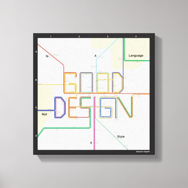 Massimo Vignelli Good Design Canvas Print (Front)