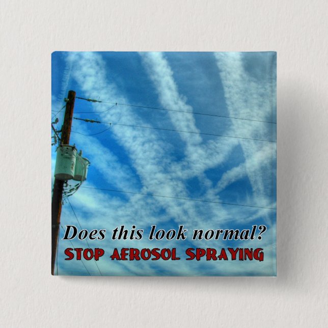 Massive Chemtrail Grid 15 Cm Square Badge (Front)