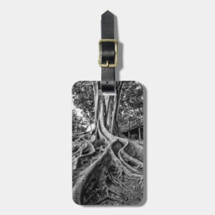 Massive rubber tree roots luggage tag