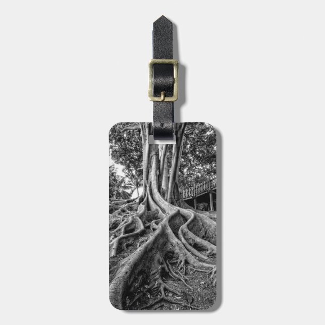 Massive rubber tree roots luggage tag (Front Vertical)