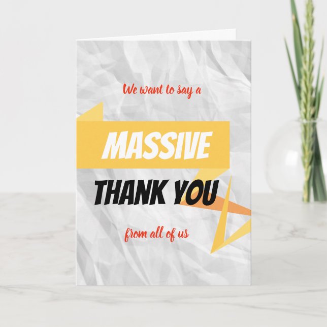 Massive thanks card (Front)