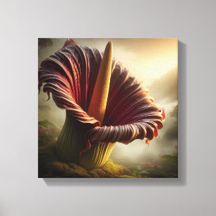 Massive Titan Arum Flower in Bloom with Jungle Canvas Print