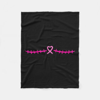 Mastectomy Breast Cancer Survivor Pink Ribbon  Fleece Blanket