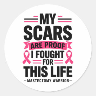Mastectomy Funny Breast Cancer 1  Classic Round Sticker