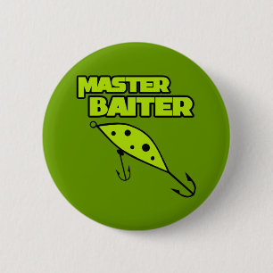 Master Baiter Fishes By Himself 6 Cm Round Badge
