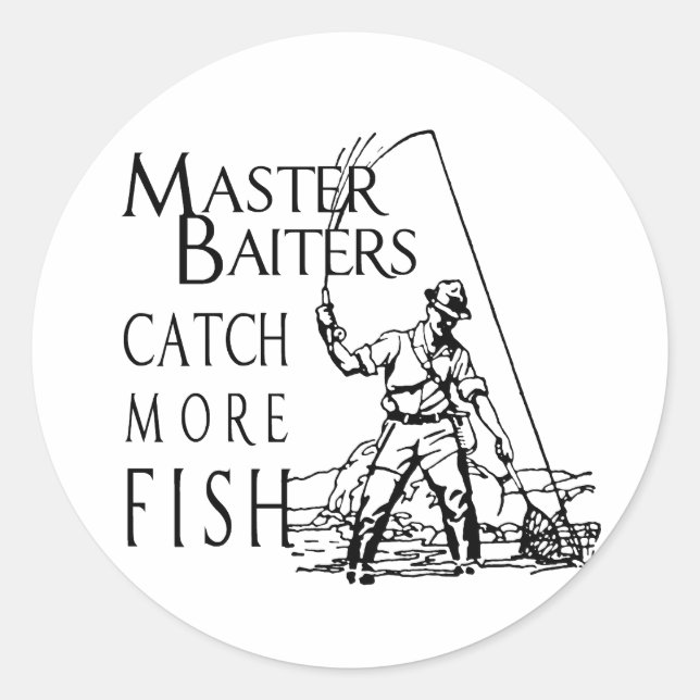MASTER BAITERS CATCH MORE FISH CLASSIC ROUND STICKER (Front)