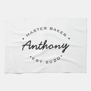 Master Baker Established year Custom Name Tea Towel