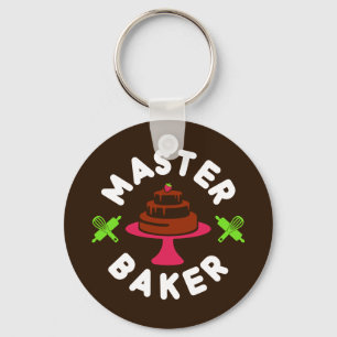 Master Baker Minimal Chocolate Cake Key Ring