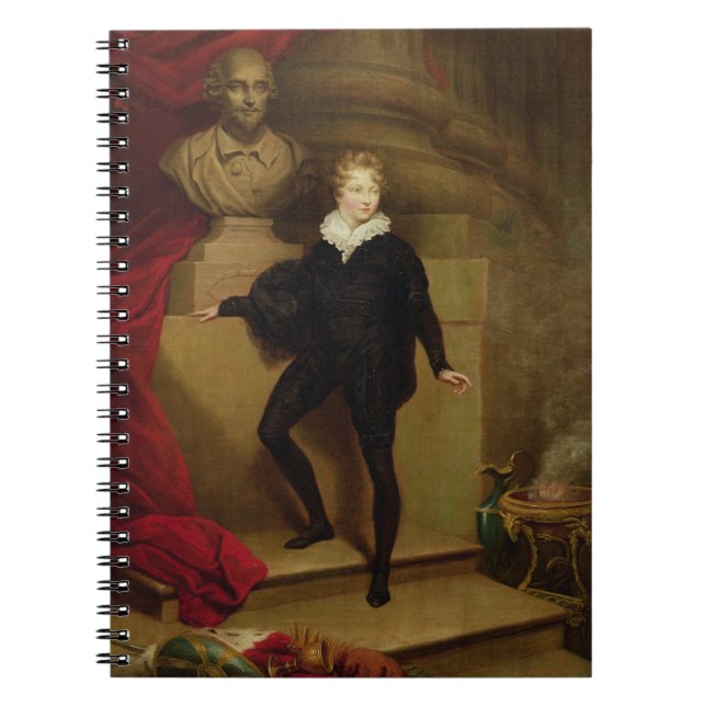 Master Betty as Hamlet before a bust of Shakespear Spiral Notebook (Front)
