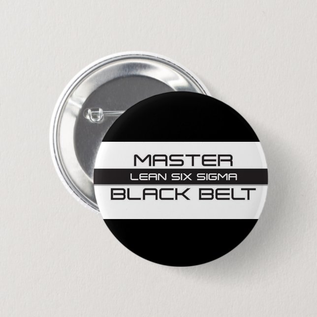 Master Black Belt 6 Cm Round Badge (Front & Back)