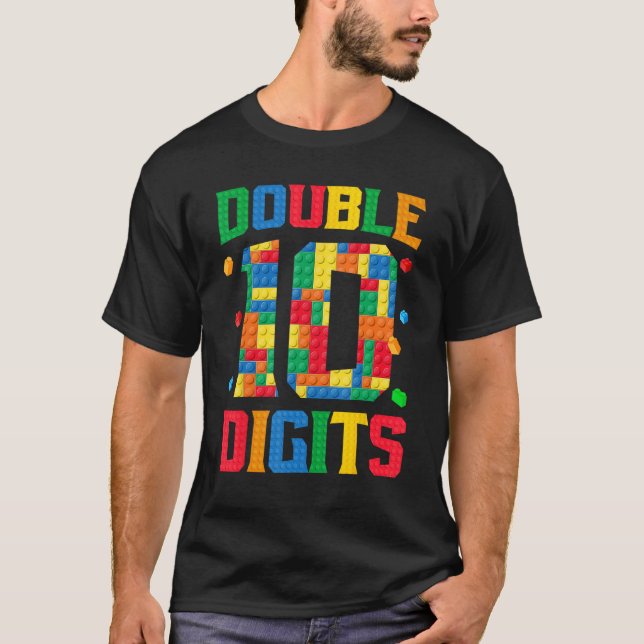 Master Builder 10th Birthday Boy 10 Bricks Ten Dou T-Shirt (Front)