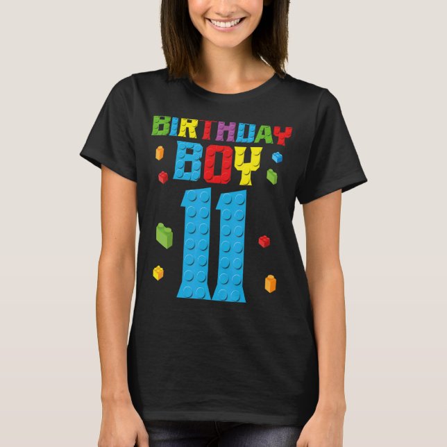 Master Builder 11th Birthday Boy 11 Year Building  T-Shirt (Front)