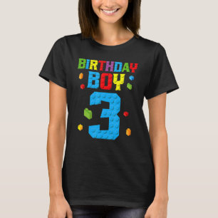 Master Builder 3rd Birthday Boy 3 Three Year Build T-Shirt
