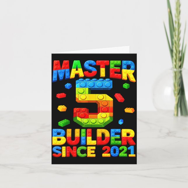 Master builder 5th birthday 2021 5 years old card (Front)