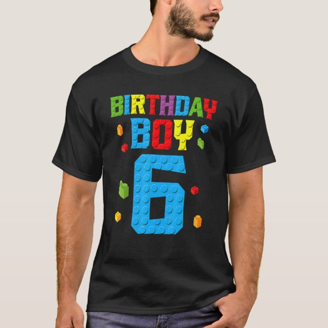 Master Builder 6th Birthday Boy 6 Six Year Buildin T-Shirt (Front)