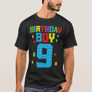 Master Builder 9th Birthday Boy Nine 9 Year Buildi T-Shirt