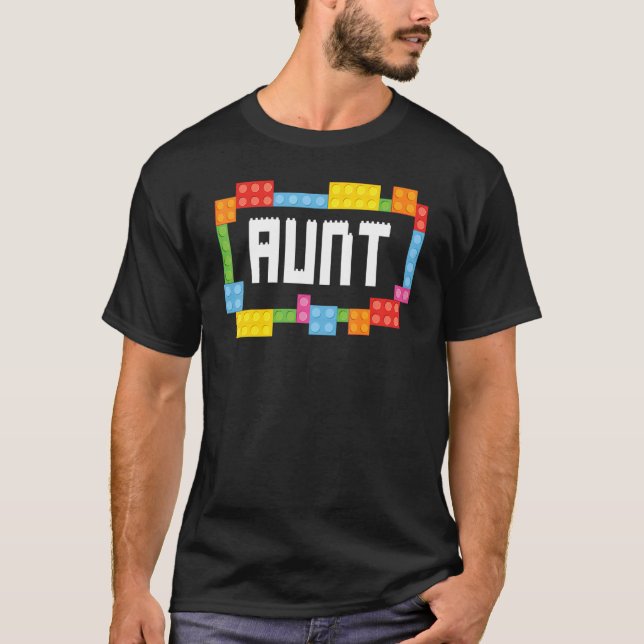 Master builder Aunt Bricks Blocks Building Family  T-Shirt (Front)