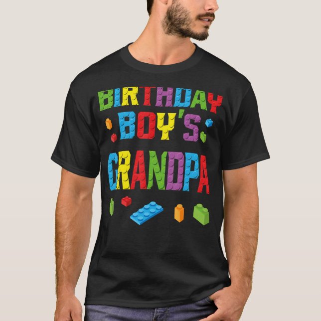 Master Builder Birthday Boy's Grandpa Building Bri T-Shirt (Front)