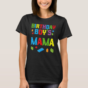Master Builder Birthday Boy's Mama Building Bricks T-Shirt