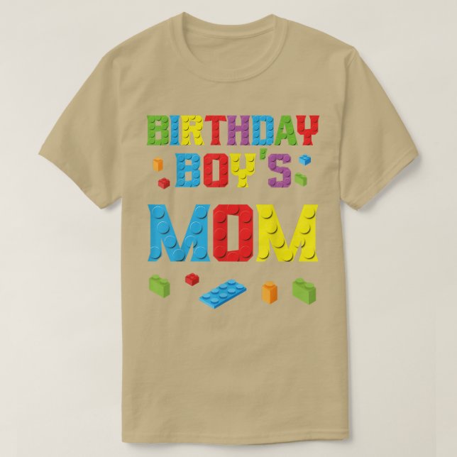 Master Builder Birthday Boys Mum Building Bricks B T-Shirt (Design Front)