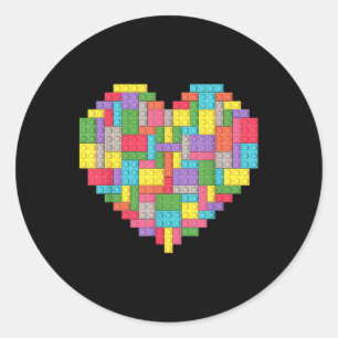 Master Builder Block Brick Building Heart Classic Round Sticker