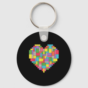 Master Builder Block Brick Building Heart Key Ring