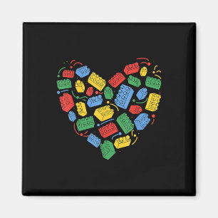 Master Builder Block Brick Building Heart Magnet