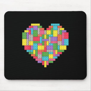 Master Builder Block Brick Building Heart Mouse Pad