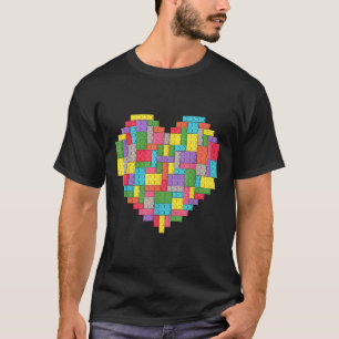 Master Builder Block Brick Building Heart T-Shirt